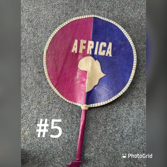 Real leather African hand fan - Picture 7 of 7